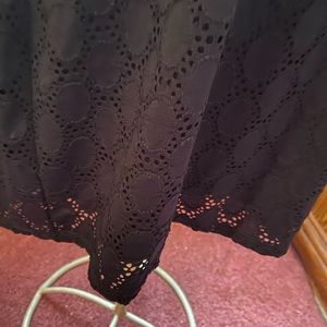 Navy knee length lacy dress